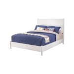 Flynn Mid Century Modern Queen Panel Bed, White