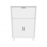 Flynn Large Bar Cabinet w/Drop Down Tray, White