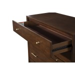 Flynn Mid Century Modern 4 Drawer Multifunction Chest w/Pull Out Tray, Walnut