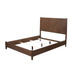 Flynn Mid Century Modern California King Panel Bed, Walnut