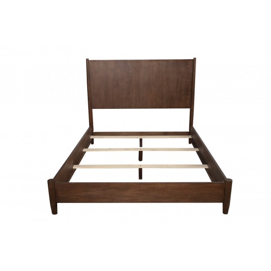 Flynn Mid Century Modern California King Panel Bed, Walnut