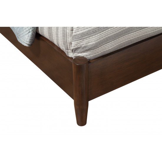 Flynn Mid Century Modern California King Panel Bed, Walnut