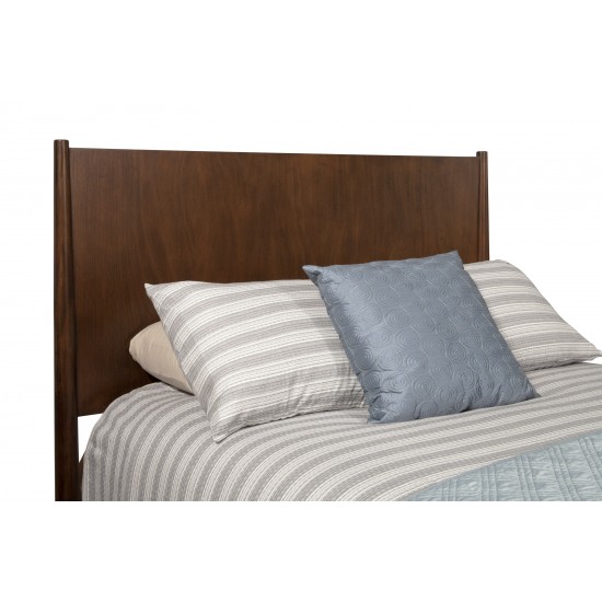 Flynn Mid Century Modern California King Panel Bed, Walnut