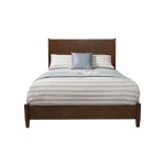 Flynn Mid Century Modern Standard King Panel Bed, Walnut