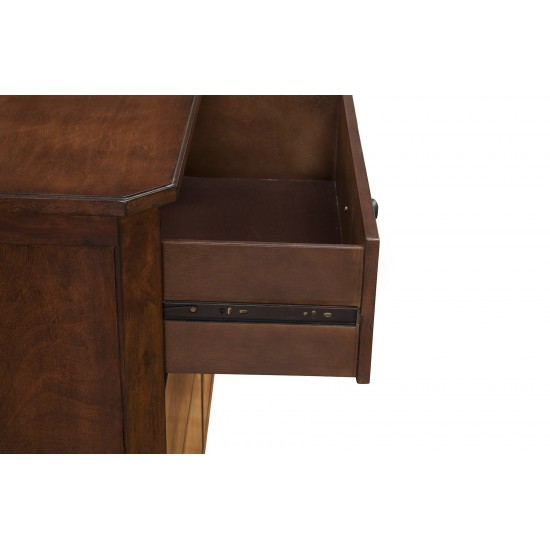 Baker 1 Drawer Nightstand w/2 Shelves, Mahogany