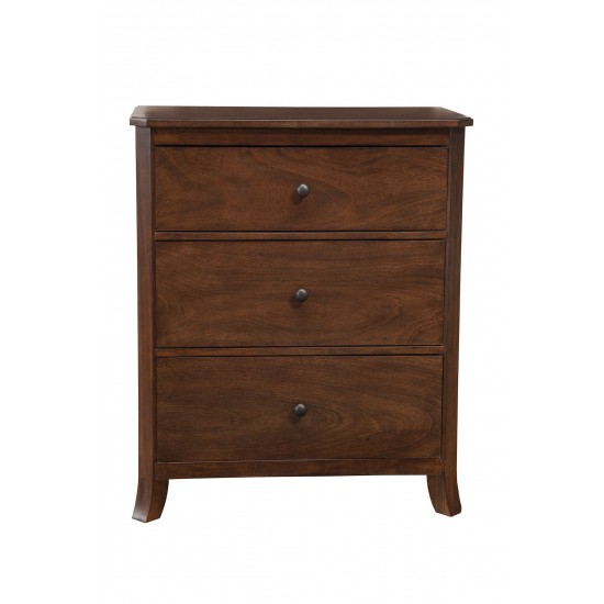 Baker 3 Drawer Small Chest, Mahogany