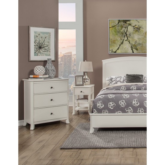 Baker 3 Drawer Small Chest, White