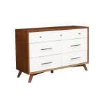 Flynn 7 Drawer Two Tone Dresser, Acorn/White