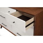 Flynn 7 Drawer Two Tone Dresser, Acorn/White