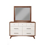 Flynn 7 Drawer Two Tone Dresser, Acorn/White