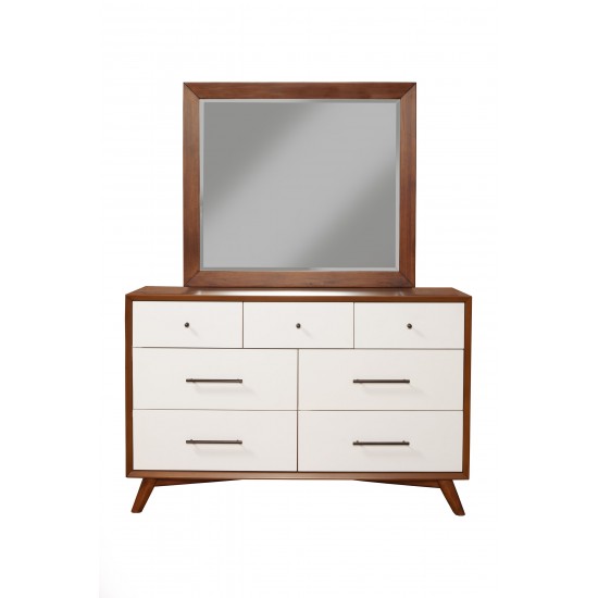 Flynn 7 Drawer Two Tone Dresser, Acorn/White