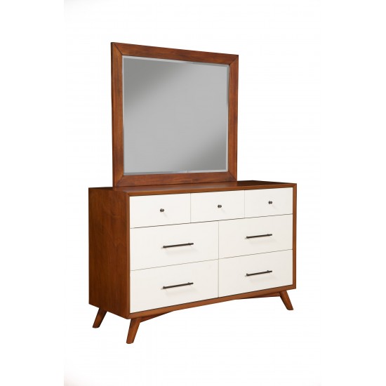 Flynn 7 Drawer Two Tone Dresser, Acorn/White