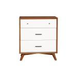 Flynn 3 Drawer Two Tone Small Chest, Acorn/White