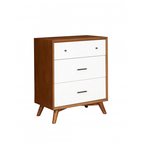 Flynn 3 Drawer Two Tone Small Chest, Acorn/White