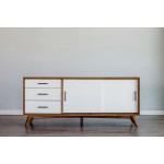 Flynn Large TV Console, Acorn/White