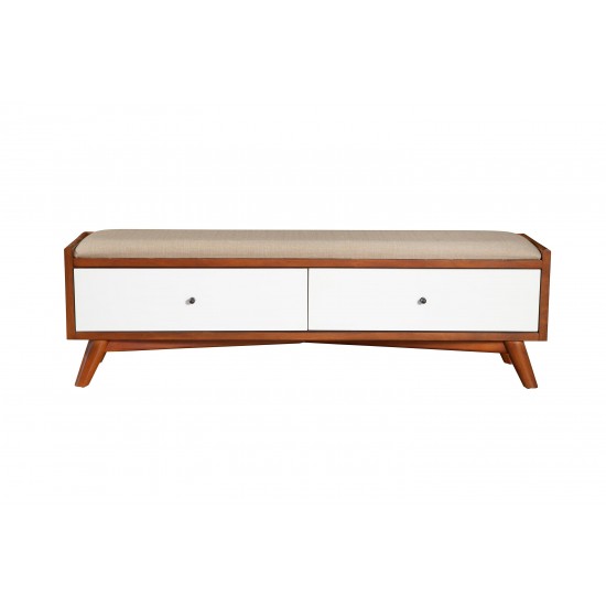 Flynn Bench, Acorn/White