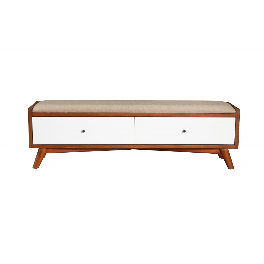 Flynn Bench, Acorn/White Flynn Bench, Acorn/White
