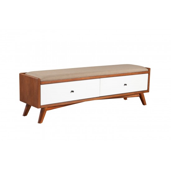 Flynn Bench, Acorn/White