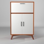 Flynn Large Bar Cabinet w/Drop Down Tray, Acorn/White