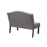 Swan Upholstered Bench w/Back, Grey