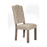 Fiji Set of 2 Tufted Upholstered Chairs, Weathered Grey