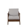 Slate Lounge Chair with Removable Cushions, Medium Brown Frame, Grey Cushions