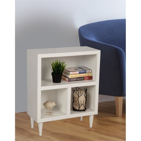 Ray 23" Mid Century Bookcase, White