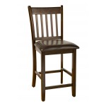 Capitola Set of 2 Faux Leather Pub Chairs, Espresso