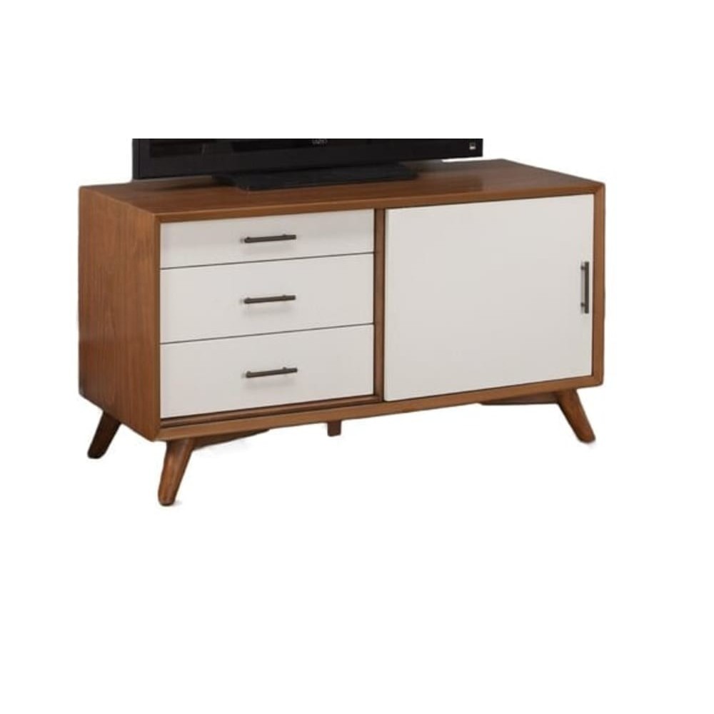 Flynn Small TV Console, Acorn/White