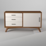 Flynn Small TV Console, Acorn/White