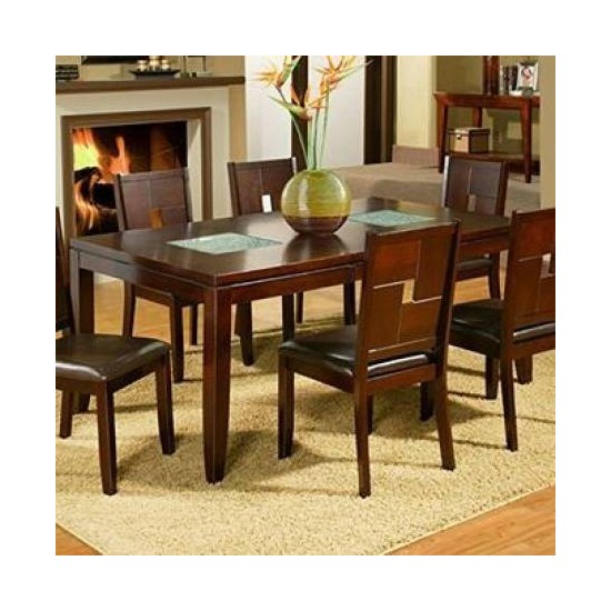 Lakeport Extension Dining Table w/Broken Glass Inserts, Espresso