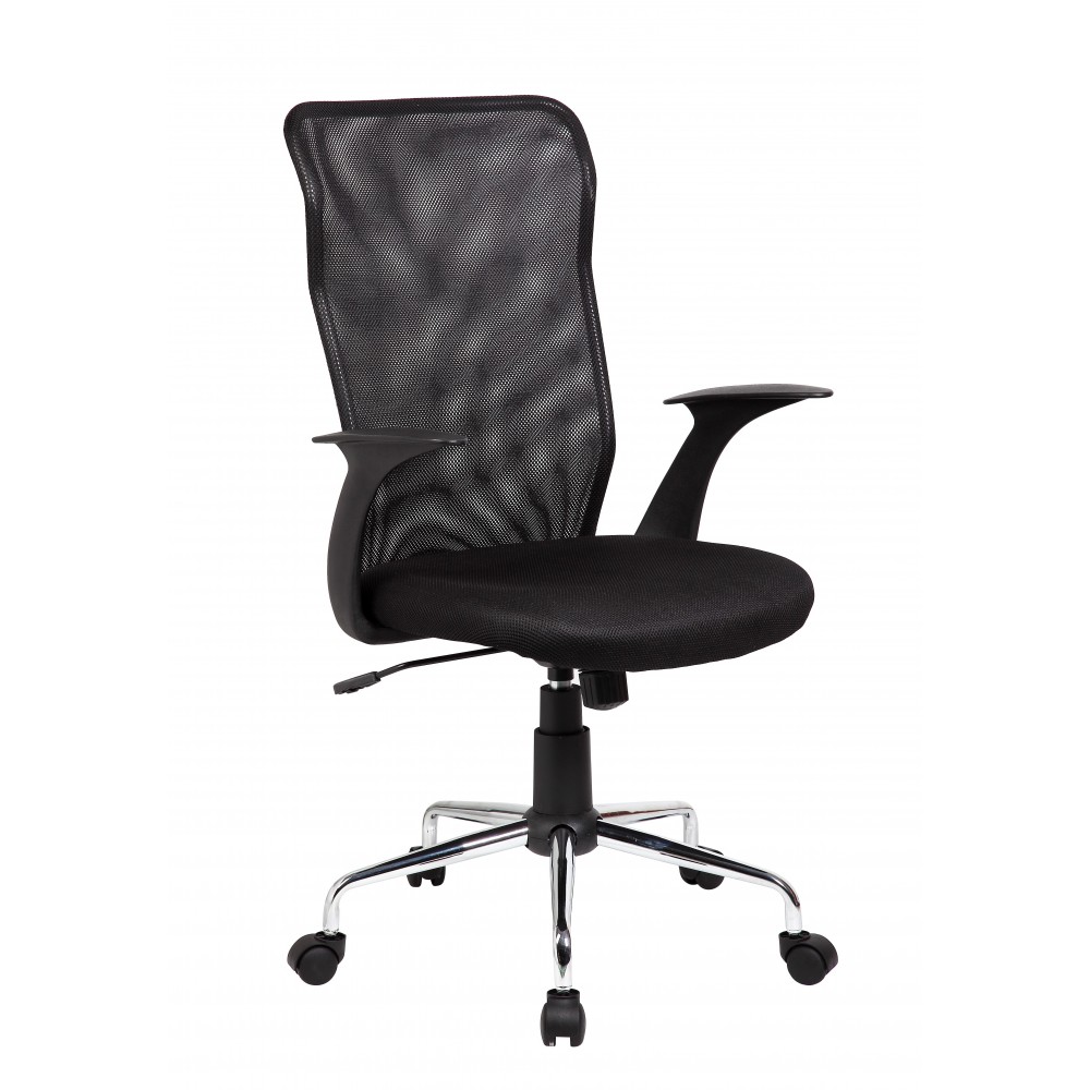 Techni Mobili Medium Back Mesh Assistant Office Chair, Black