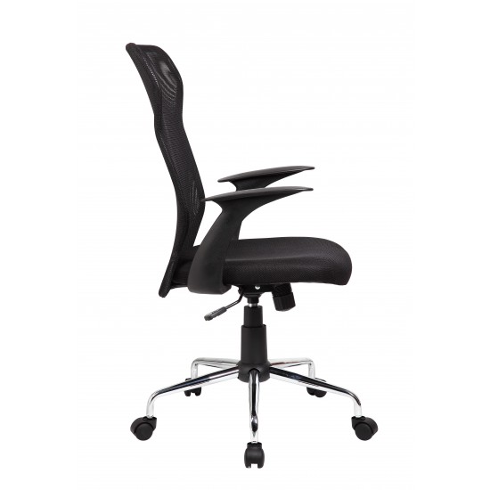 Techni Mobili Medium Back Mesh Assistant Office Chair, Black