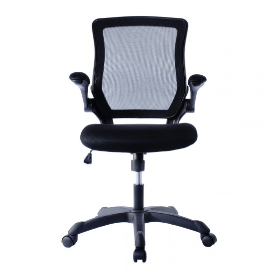 Techni Mobili Mesh Task Office Chair with Flip-Up Arms, Black