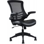 Techni Mobili Stylish Mid-Back Mesh Office Chair with Adjustable Arms, Black