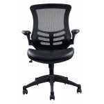 Techni Mobili Stylish Mid-Back Mesh Office Chair with Adjustable Arms, Black