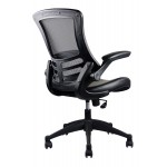 Techni Mobili Stylish Mid-Back Mesh Office Chair with Adjustable Arms, Black