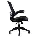 Techni Mobili Stylish Mid-Back Mesh Office Chair with Adjustable Arms, Black