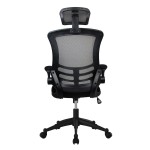 Techni Mobili Modern High-Back Mesh Executive Office Chair with Headrest and Flip-Up Arms, Black