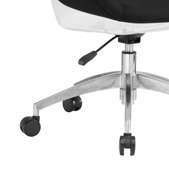 Techni Mobili Home Office Upholstered Task Chair, Black