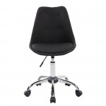 Techni Mobili Armless Task Chair with Buttons, Black