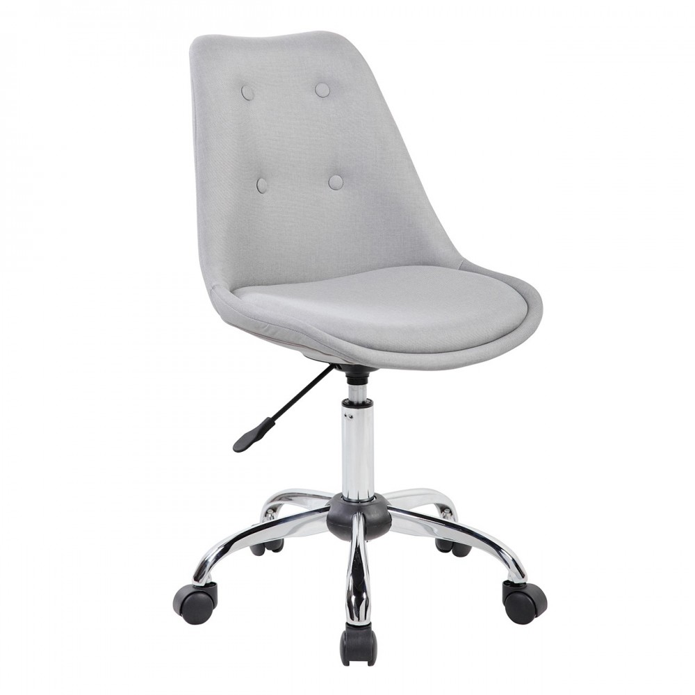 Techni Mobili Armless Task Chair with Buttons, Grey