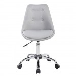 Techni Mobili Armless Task Chair with Buttons, Grey