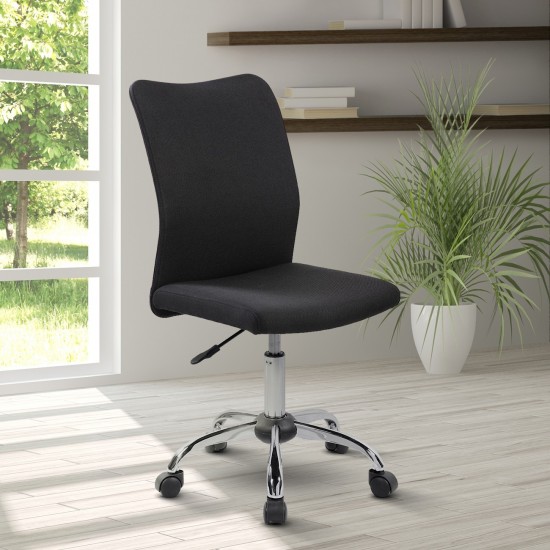 Techni Mobili Modern Armless Task Chair, Black