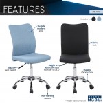 Techni Mobili Modern Armless Task Chair, Black