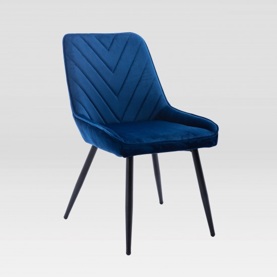 Techni Mobili Modern Contemporary Blue Velvet Chairs (Set of 2)