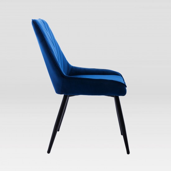 Techni Mobili Modern Contemporary Blue Velvet Chairs (Set of 2)
