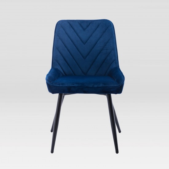 Techni Mobili Modern Contemporary Blue Velvet Chairs (Set of 2)