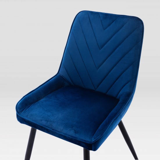 Techni Mobili Modern Contemporary Blue Velvet Chairs (Set of 2)