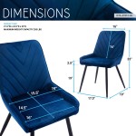 Techni Mobili Modern Contemporary Blue Velvet Chairs (Set of 2)